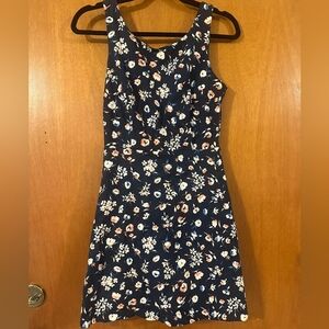 Bershka Navy Floral Midi Dress